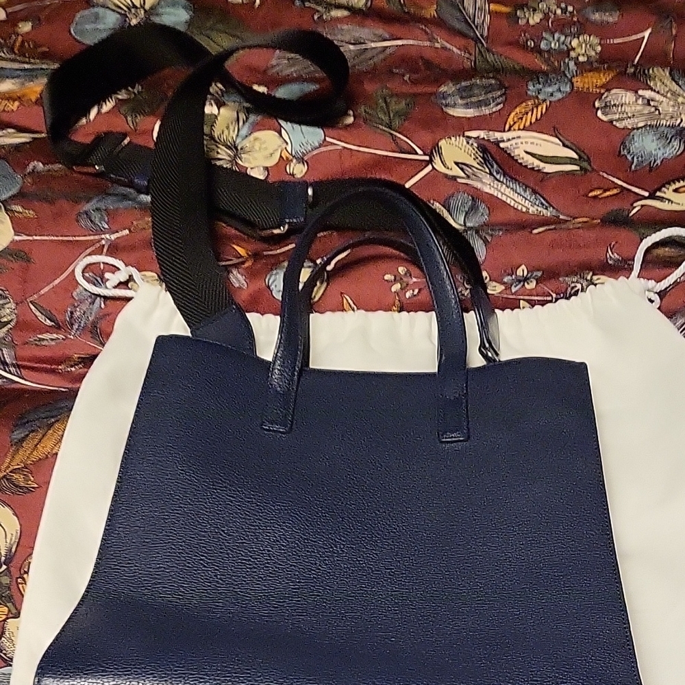 MCM Blue Messenger Bag with Adjustable Strap and Gold Hardware - Picture 9 of 10